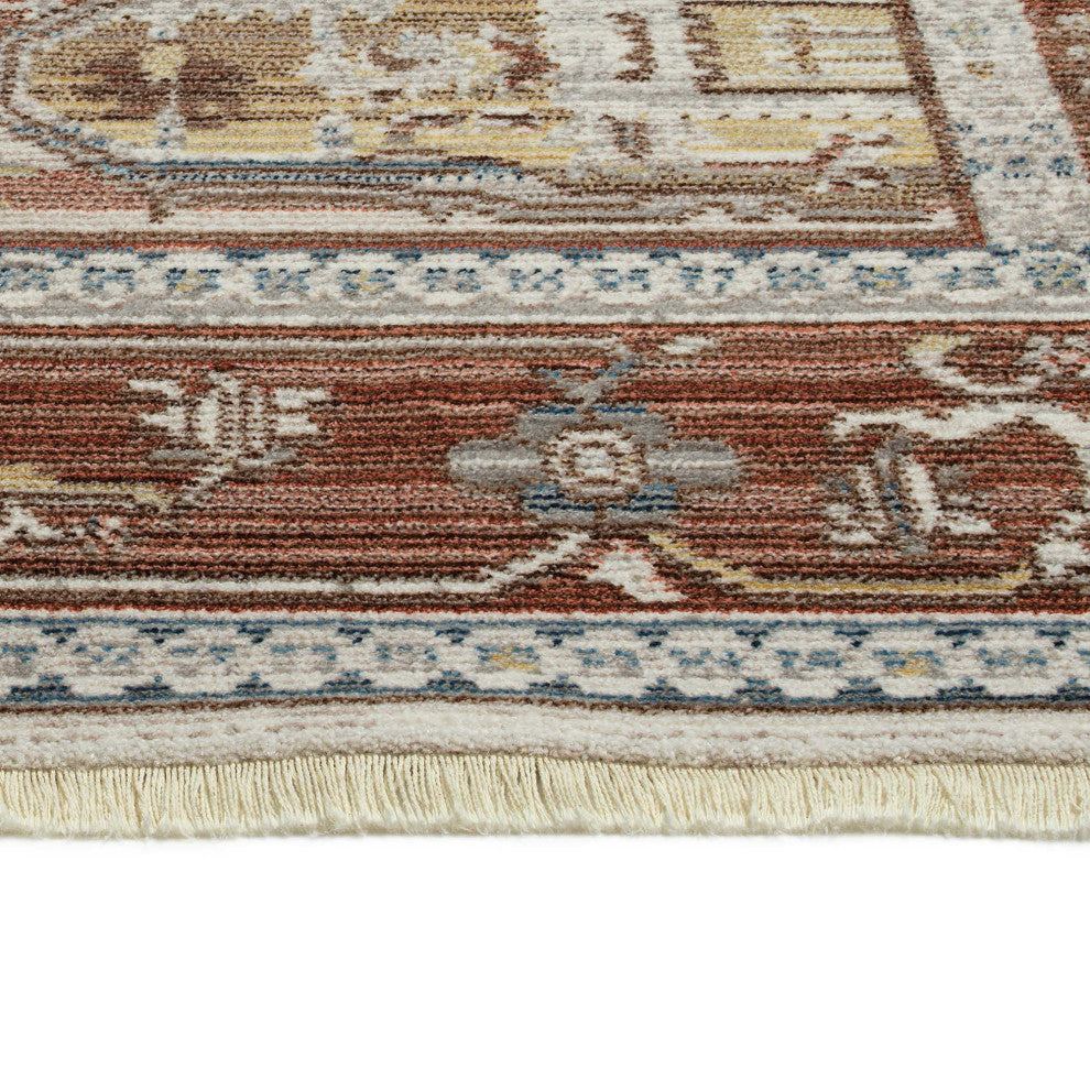 Rila Collection Brick 18" x 18" Square Indoor Throw Rug