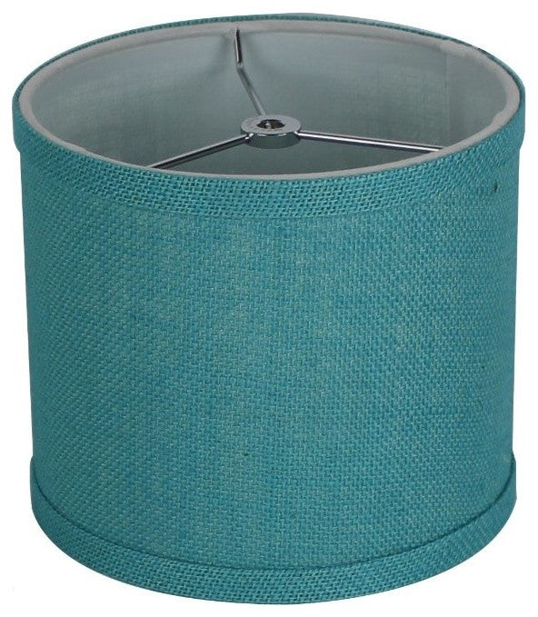Classic Drum Burlap Lampshades, Spa, 8"
