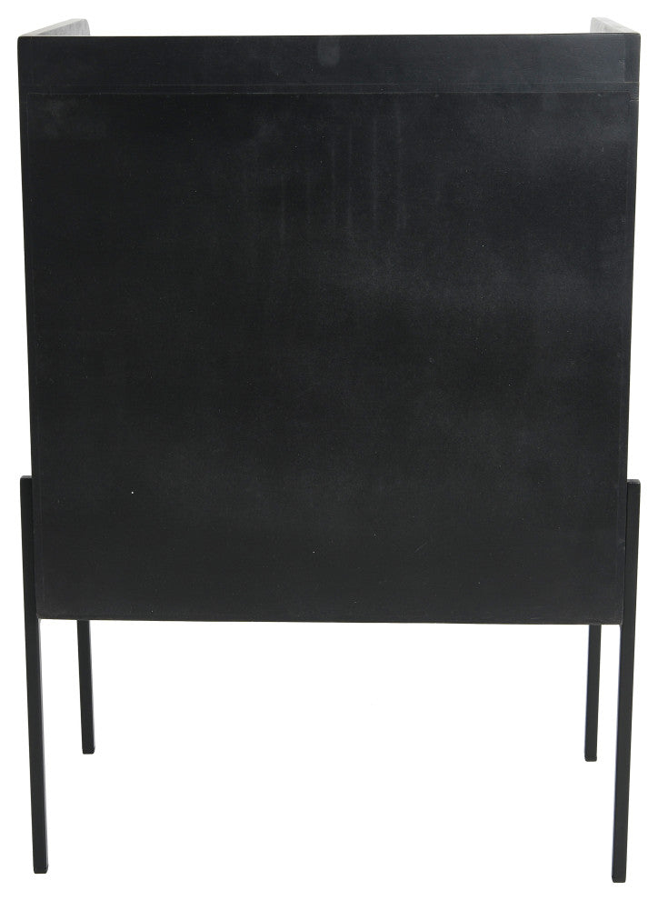 Metal & Mango Wood Cabinet, Black