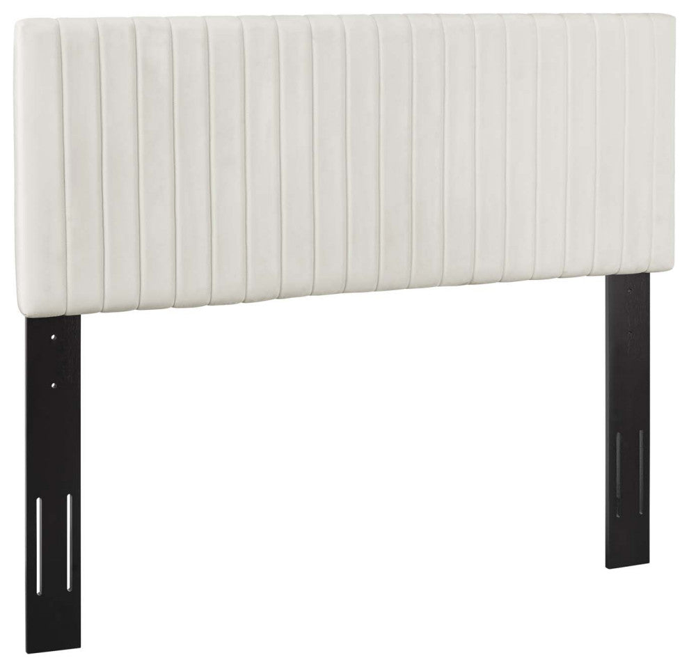 Ivory Keira King/California King Performance Velvet Headboard