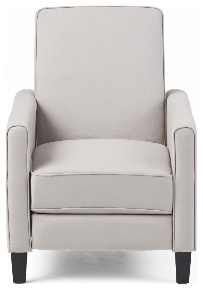 Susan Fabric Recliner, Set of 2, Light Gray and Dark Brown