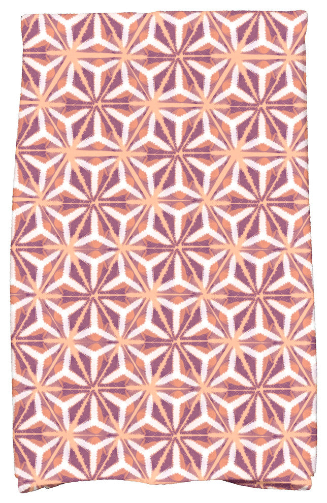 Water Mosaic, Geometric Print Hand Towel, Purple