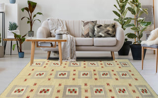 Modern Flatweave Azime Beige/Gray Rug, 5'7x8'3