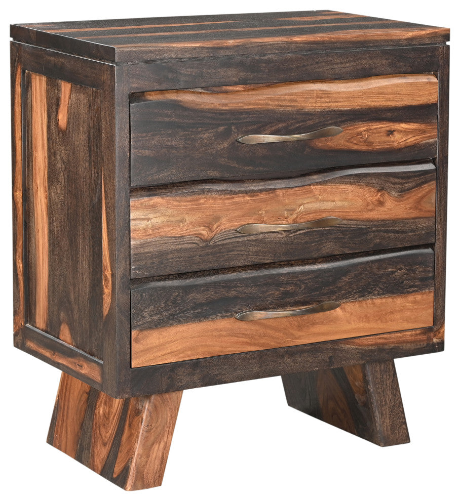 Aubrey 3-drawer Live Edge Wood Nightstand