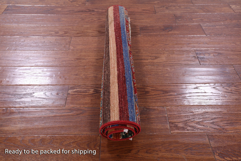 Super Kazak Khorjin Handmade Wool Rug 2' 8" X 3' 11" Q10829