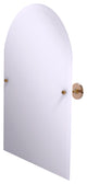 Shadwell Frameless Arched Top Beveled Edge Tilt Mirror, Brushed Bronze