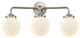 Beacon 3-Light LED Sconce, Brushed Satin Nickel, Shade: Gloss White