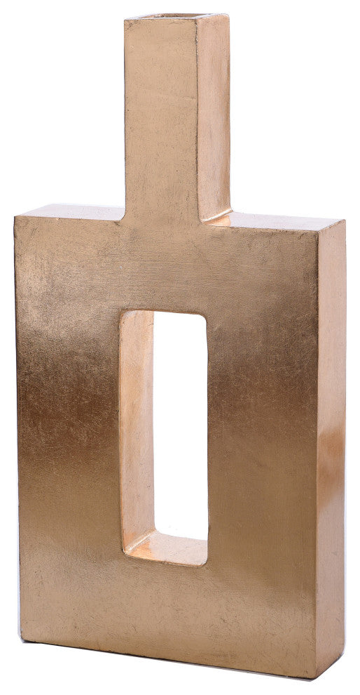 Pont Vase Tall Gold Leaf Finish on Resin