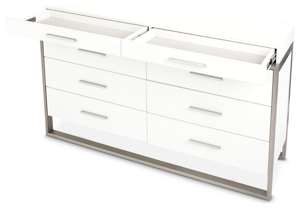 Marquee Dresser with Mirror - Cloud White