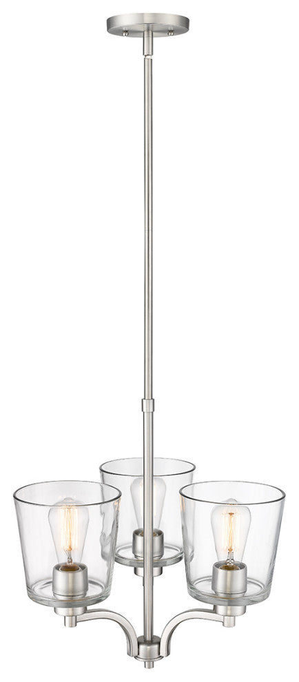 Evalon 3 Light 18" Brushed Nickel Chandelier
