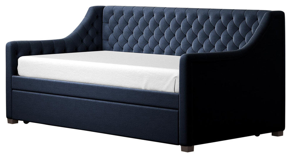 Little Seeds Monarch Hill Ambrosia Twin Daybed and Trundle in Blue Velvet