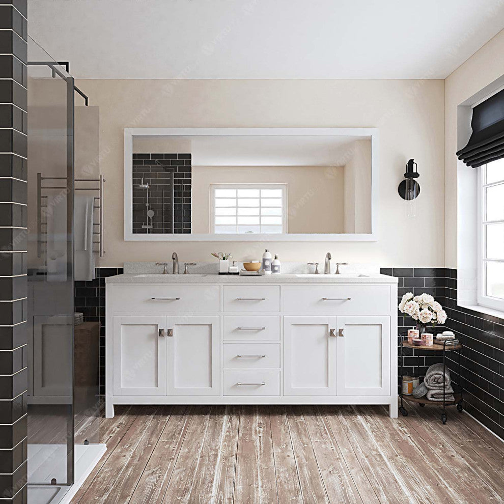 Caroline 72" Double Bathroom Vanity Set, White