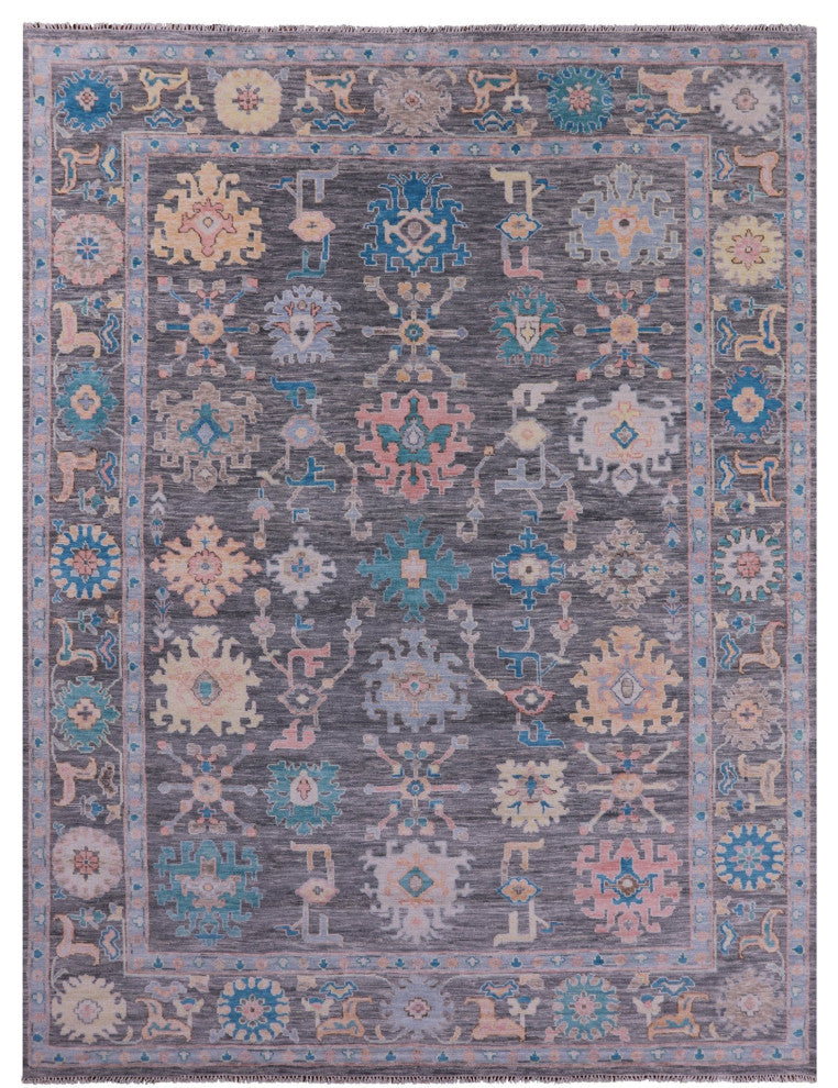 Hand Knotted Turkish Oushak Wool Rug 10' 2" X 13' 8" - Q14961