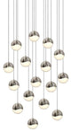 Grapes Architectural 16-Light Square Medium LED Pendant, Satin Nickel