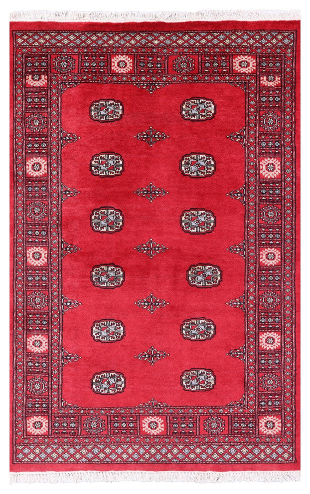Silky Bokhara Hand-Knotted Rug 4' 1" X 6' 2" - Q13797