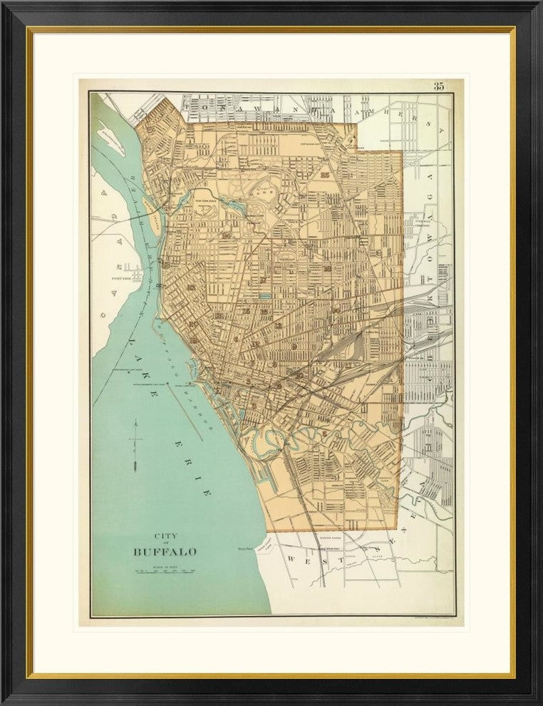 "Buffalo, New York, 1895" Framed Digital Print by Joseph Rudolf Bien, 36x46"