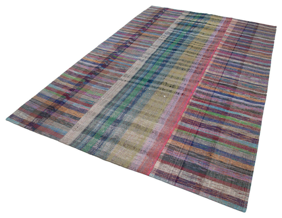Rug N Carpet - Handmade Oriental 6' 7'' x 9' 11'' Tribal Patchwork Kilim Rug