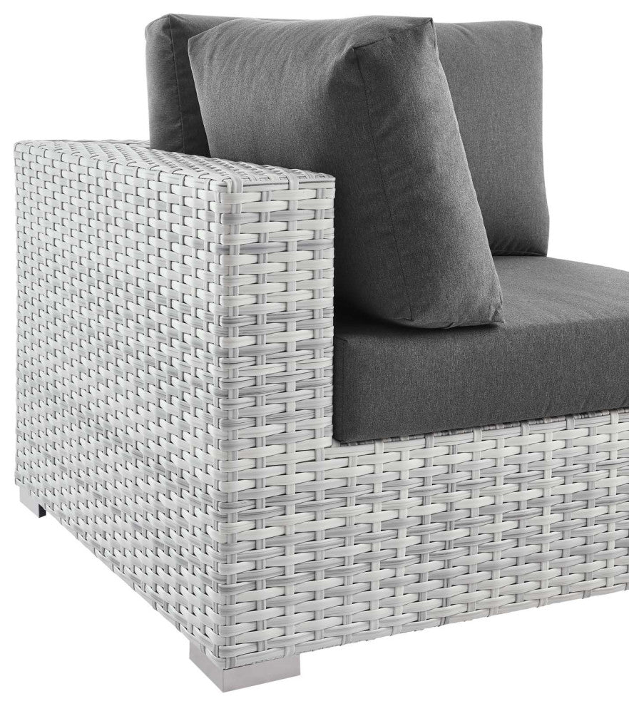Convene Outdoor Patio Corner Chair Light Gray Charcoal