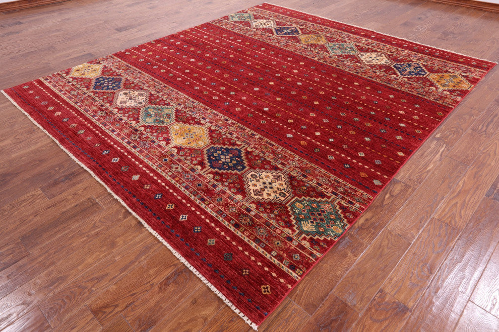Khorjin Super Kazak Handmade Wool Rug 8' 2" X 9' 6" Q5348