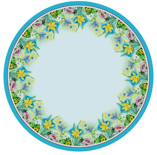 Betsy Drake Florals 58 Inch Round Table Cloth