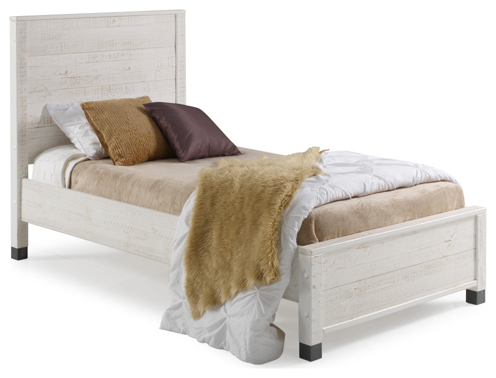Baja Platform Bed, Shabby White, Twin