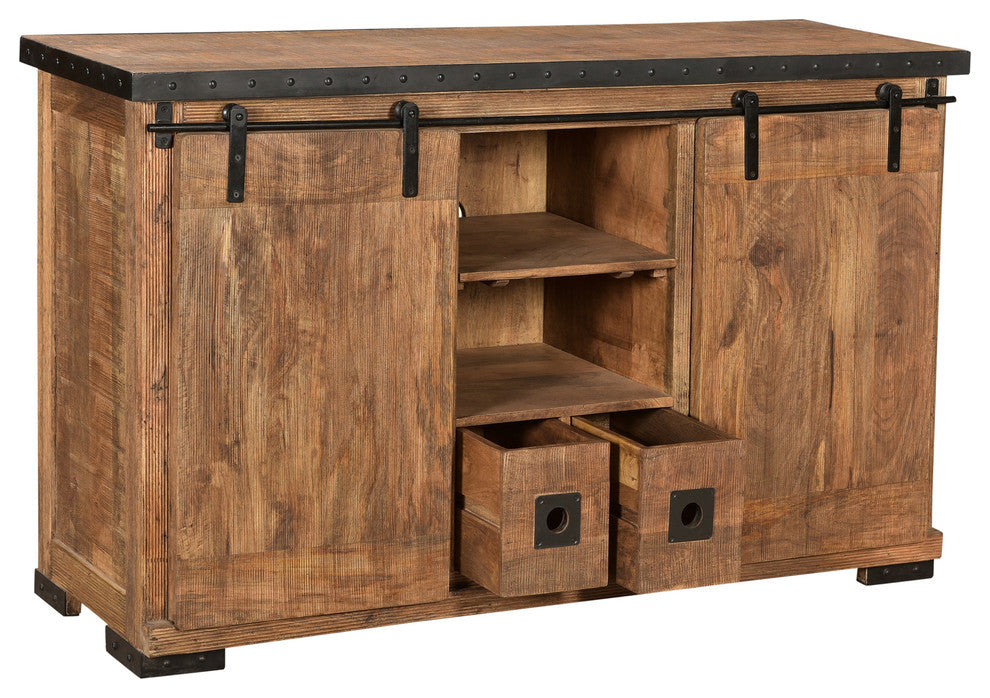 Phoebe Modern Industrial Mango Wood Sideboard