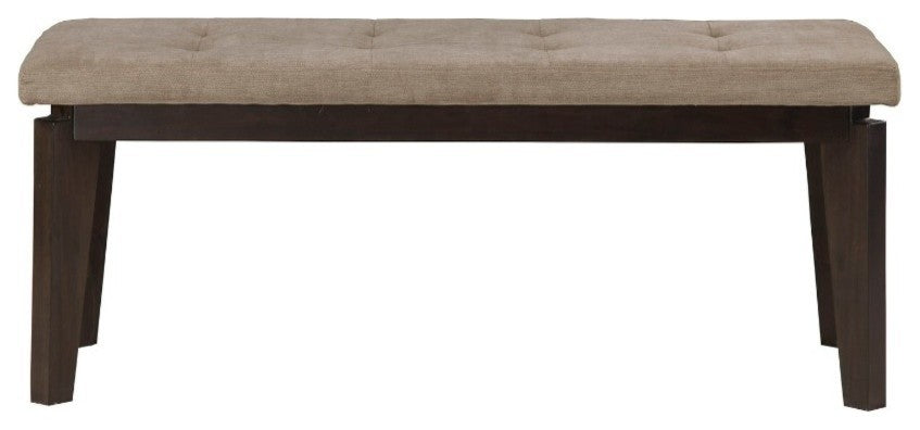 Upholstered Bench In Acacia Wood Beige And Brown