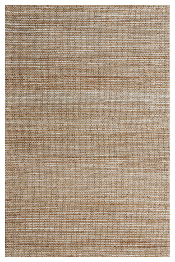 Crest Beige Rustic Striped Handmade Jute/Wool Blend Area Rug, 2' x 3'