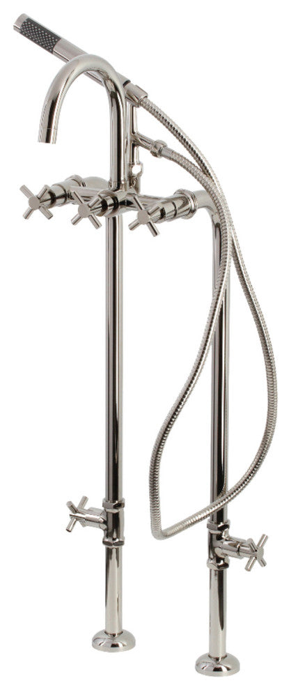 CCK8106DX Freestanding Tub Faucet With Supply Line, Stop Valve, Polished Nickel