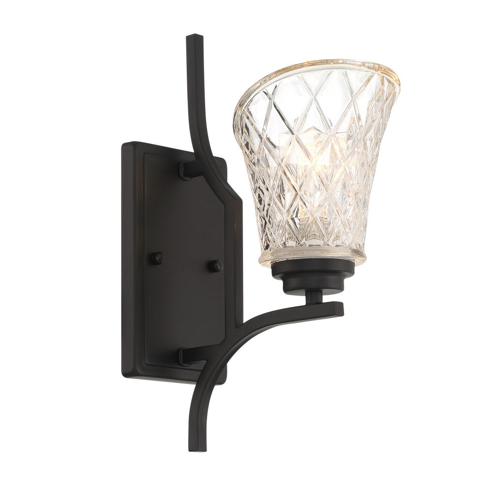 1- Light Dimmable Vintage Black Armed Sconce