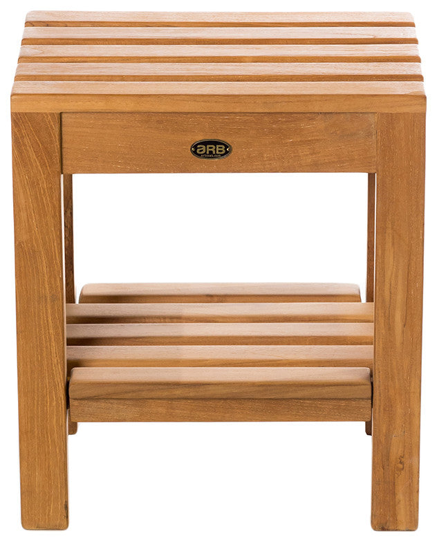 Teak Shower Bench Coach 16" (40 cm) with shelf