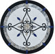 Waterjet Mosaic Medallion, Aurora, 39"x39"