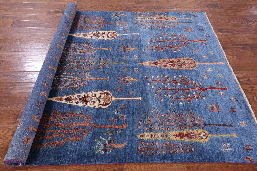 5' 9" X 7' 8" Tribal Persian Gabbeh Handmade Wool Rug Q9615