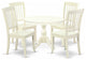 5 Pc Dining Set, Linen White Table, 4 Linen White Kitchen Chairs