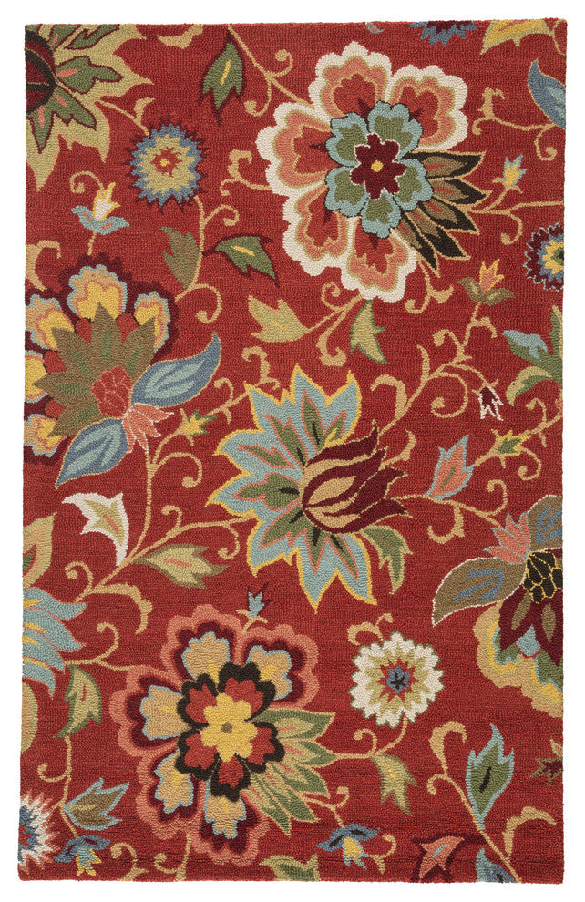 Jaipur Living Zamora Handmade Floral Red/Multicolor Area Rug, 9'x12'