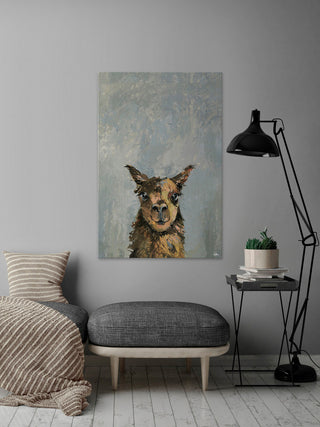 "Naughty Llama" Painting Print on Wrapped Canvas, 30"x45"