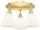 Bristol Glass-3 Light 19" Flush Mount-Satin Gold, Matte White Glass Shade