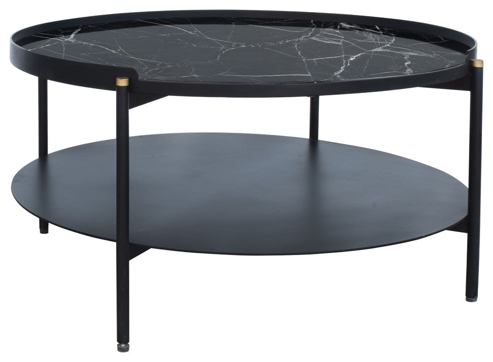 Modrest Randal Modern Round Black Metal Coffee Table