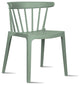 Dining Elbow Side Chair, Plastic Indoor/Outdoor Stackable Slat Back Patio Chair, Green