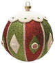 Merry and Bright Red, White and Green Christmas Ball Ornament