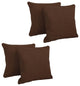 18" Double-Corded Solid Outdoor Square Throw Pillows, Set of 4, Cocoa
