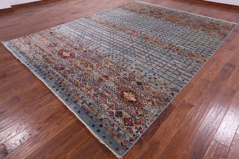 9' 0" X 11' 11" Khorjin Super Kazak Hand Knotted Wool Rug Q7726