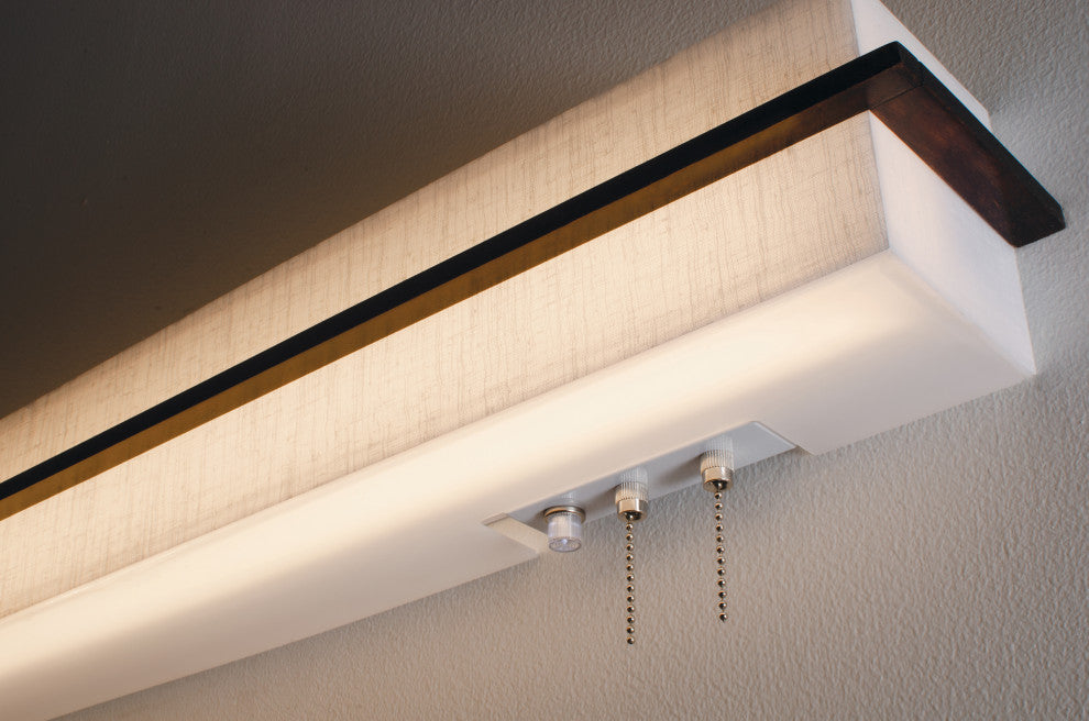 Apex 50" LED Overbed Wall Light, Espresso, Jute Shade