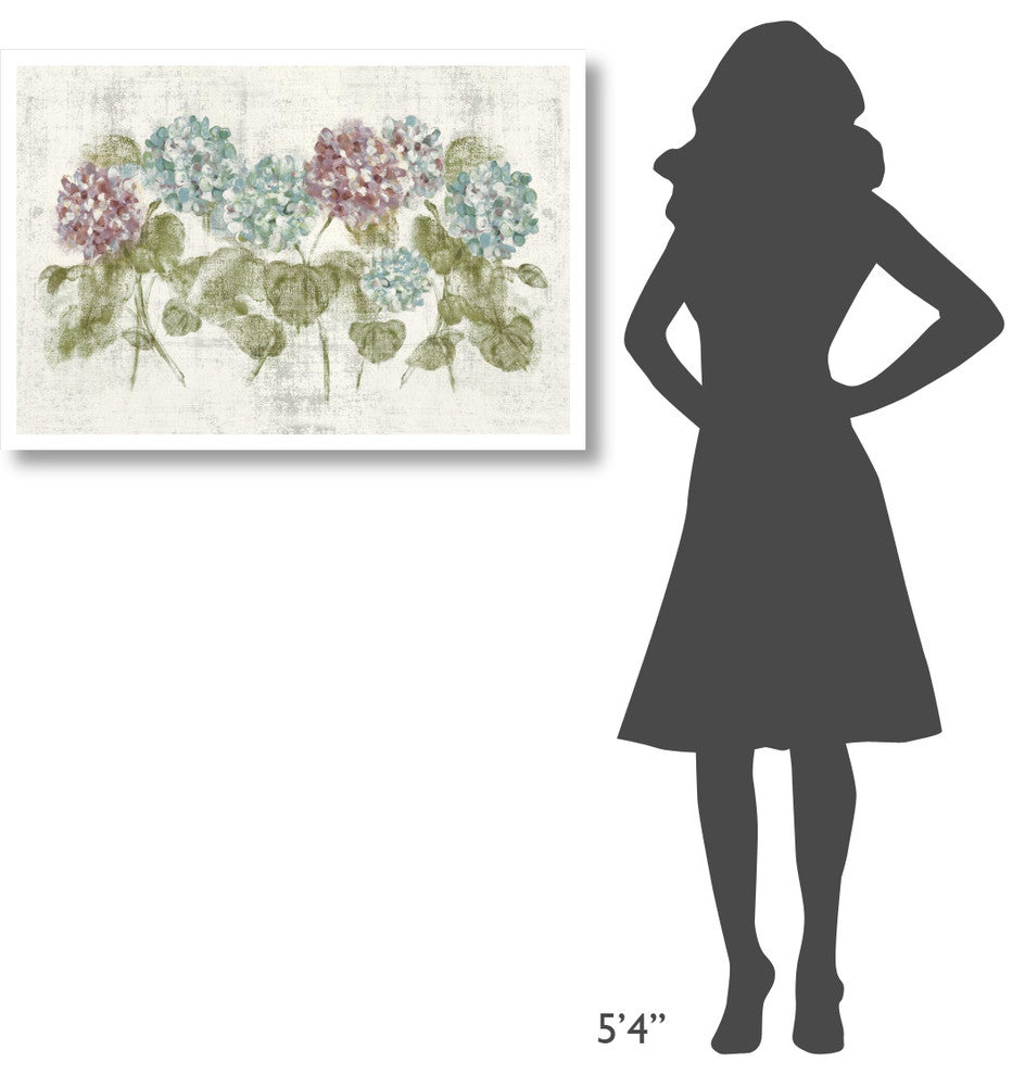 "Vibrant Row of Hydrangea No Border" Digital Paper Print by Cheri Blum, 38"x26"