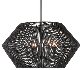 Uttermost 21589 Suva 4 Light 28"W Pendant - Matte Black