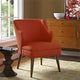Modern Atomic Red Swell Upholstered Fabric Armchair