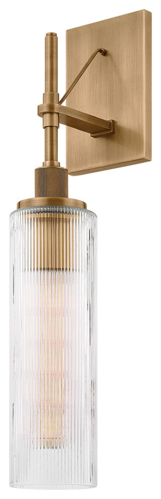 Troy Lighting Shenandoah Exterior Wall Sconce Patina Brass, 4.75"Lx4.75"Wx22"H