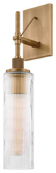 Troy Lighting Shenandoah Exterior Wall Sconce Patina Brass, 4.75"Lx4.75"Wx22"H