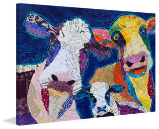 "Trois Vache" Painting Print on Wrapped Canvas, 36x24