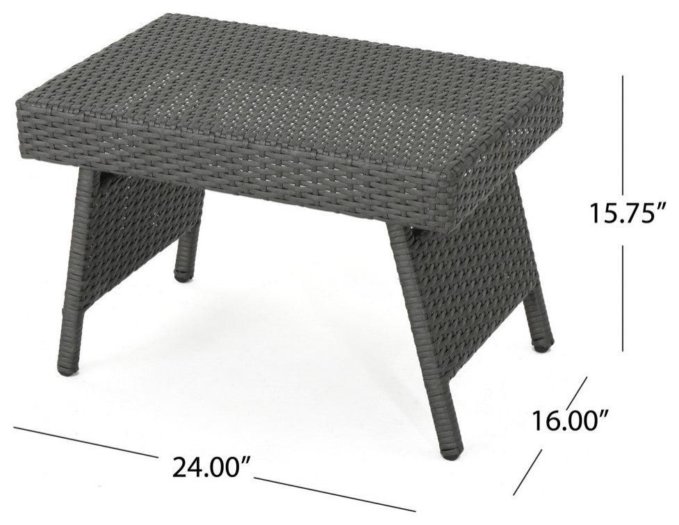 GDF Studio 6-Piece Eliana Outdoor Wicker Chaise Lounge Chairs Set, Gray